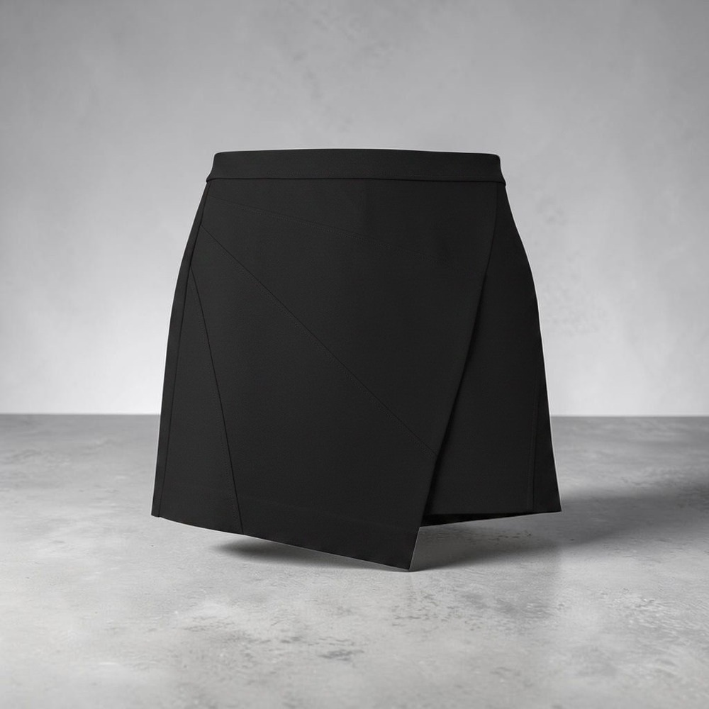 Women's Simply Vera Wang Asymmetrical Mini Black Skirt Size‎ Large